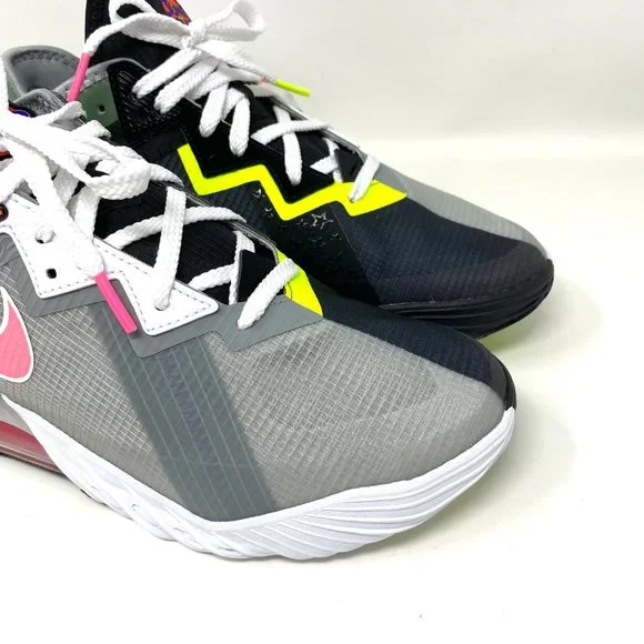 NIKE Women Size CV7562 005 LEBRON XVIII LOW lt Smoke Grey Sunset Sulse Shoes - Picture 9 of 11